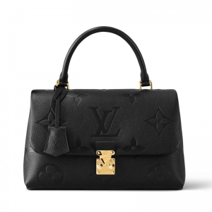 M45976 LV MADELEINE 中號手袋 壓紋皮革手提單肩包 黑色